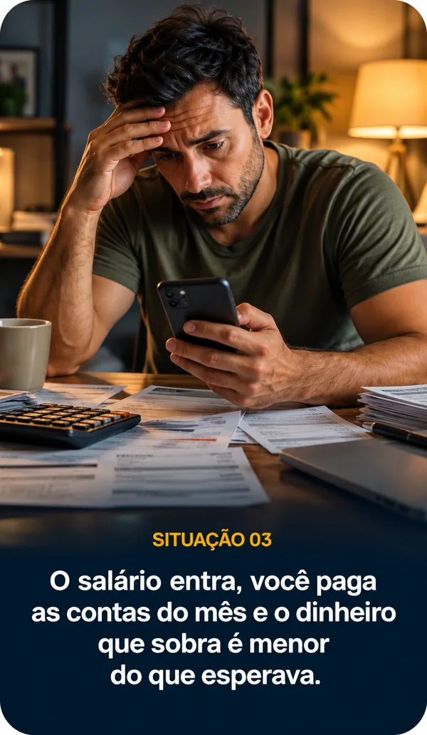 O salário entra, você paga as contas do mês e o dinheiro que sobra é menor do que esperava.